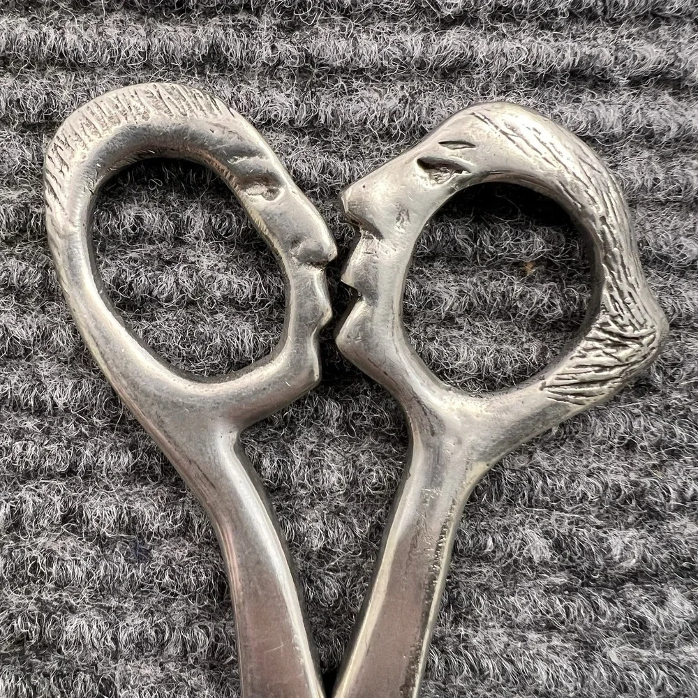 Vintage 1980's Rare Carrol Boyes Man & Women Kissing Motif Scissors South Africa